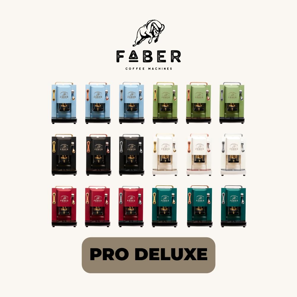FABER Pro Deluxe ESE 44mm Pod Coffee Machine, Adjustable Brass Holder, Matte Black