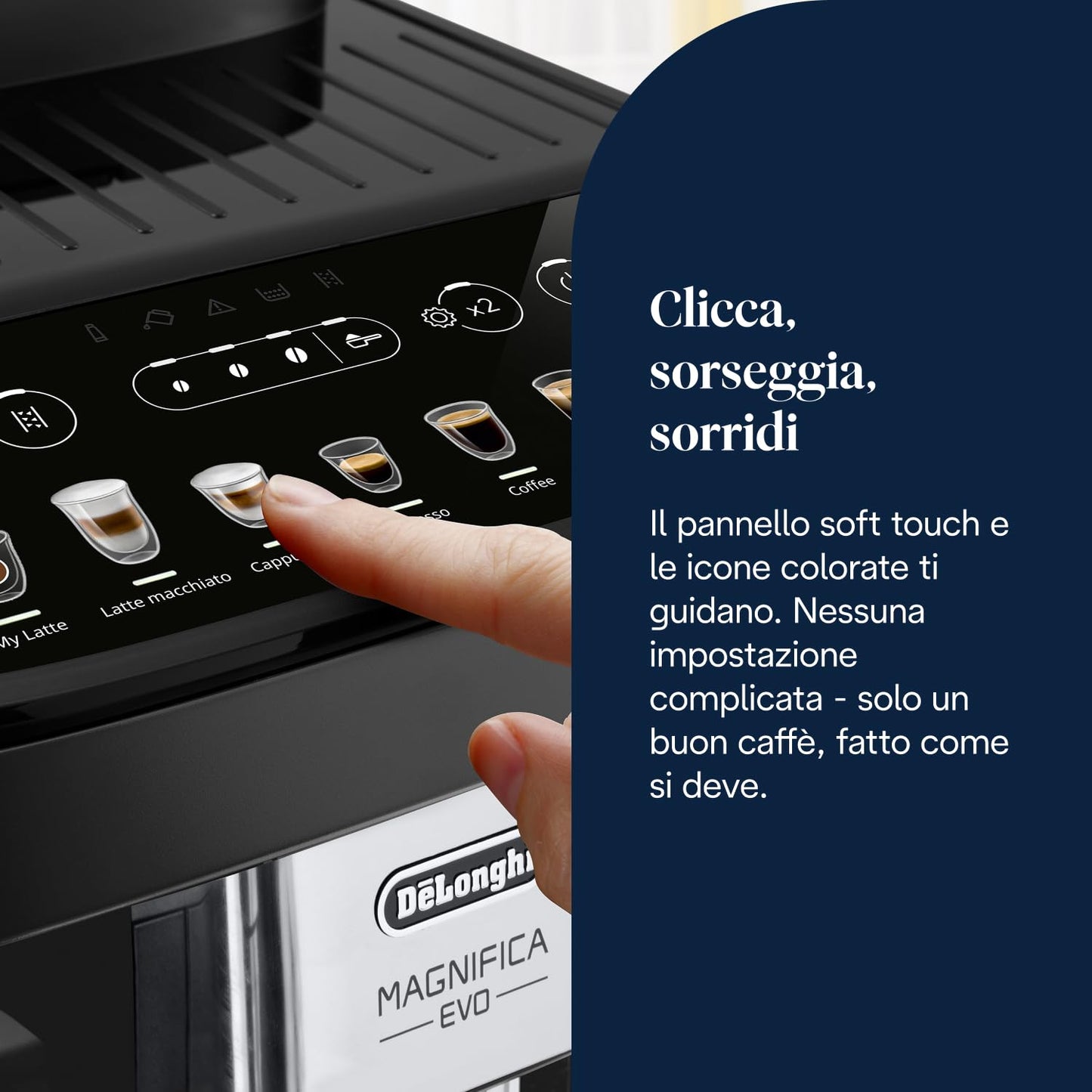 De'Longhi Magnifica Evo ECAM292.81.B Automatic Coffee Machine, 7 One-Touch Drinks, Black