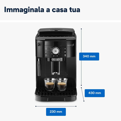 De'Longhi Magnifica S ECAM11.112.B Automatic Espresso Machine, Bean or Ground Coffee, Black