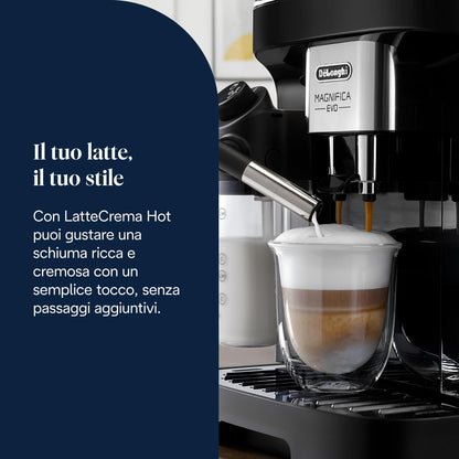 De'Longhi Magnifica Evo ECAM292.81.B Automatic Coffee Machine, 7 One-Touch Drinks, Black