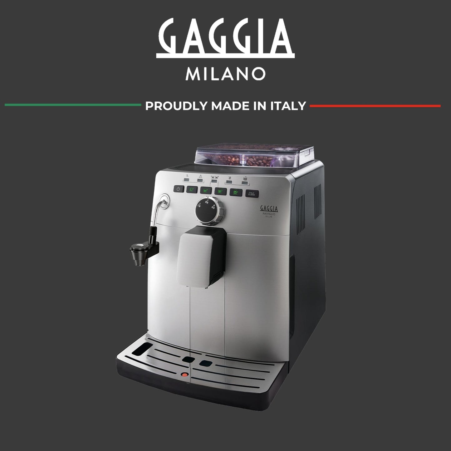 Gaggia Naviglio Deluxe Automatic Espresso Machine, Bean-to-Cup, Silver, Made in Italy