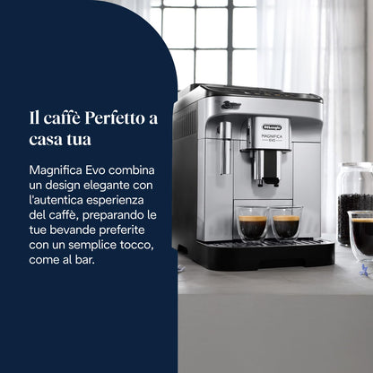 De'Longhi Magnifica ECAM292.33.SB Automatic Coffee Machine, 4 One-Touch Drinks, Silver