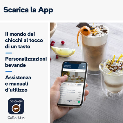 De'Longhi Eletta Explore ECAM452.67.G Coffee Machine, 50 Drinks, Cold Brew, LatteCrema