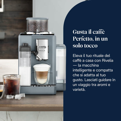 De'Longhi Rivelia EXAM440.55.G Automatic Coffee Machine, LatteCrema, 16 One-Touch Drinks