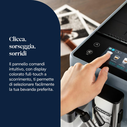 De'Longhi Rivelia EXAM440.55.G Automatic Coffee Machine, LatteCrema, 16 One-Touch Drinks