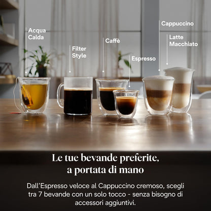 De'Longhi Magnifica Evo ECAM292.81.B Automatic Coffee Machine, 7 One-Touch Drinks, Black