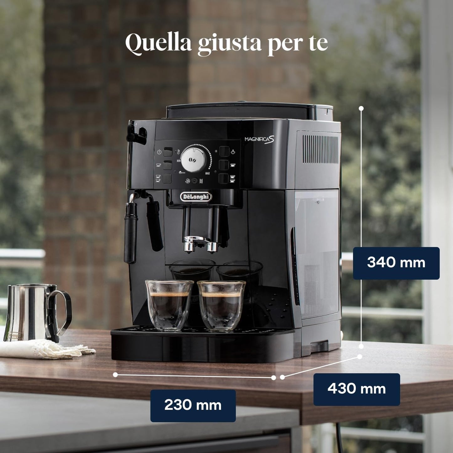 De'Longhi Magnifica S ECAM11.112.B Automatic Espresso Machine, Bean or Ground Coffee, Black