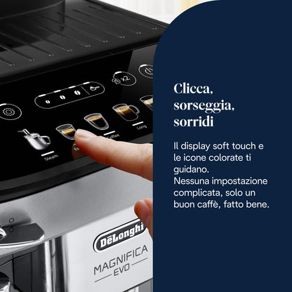 De'Longhi Magnifica ECAM292.33.SB Automatic Coffee Machine, 4 One-Touch Drinks, Silver