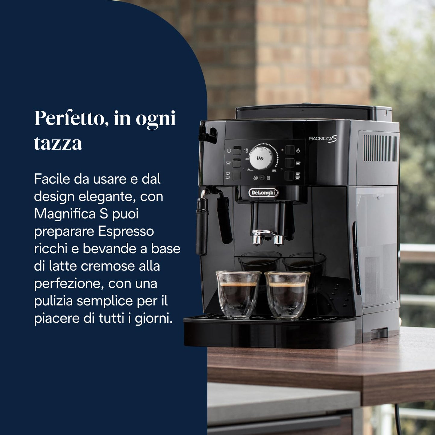 De'Longhi Magnifica S ECAM11.112.B Automatic Espresso Machine, Bean or Ground Coffee, Black